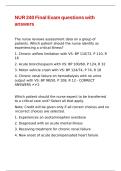 NUR 240 Final Exam questions with answers