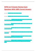 NYPD 1st Trimester Review Exam Questions With 100&percnt; Correct Answers &vert;&vert;&vert; Verified Exam Questions &vert;&vert; 100&percnt; PASS