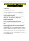 California RDA Law & Ethics Exam  Questions with Answers