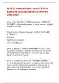 NUR 233 mental health exam 2 EXAM &lpar;updated 2025&rpar; Questions & Answers 2025-2026