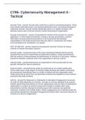 C795- Cybersecurity Management II - Tactical Questions and Answers