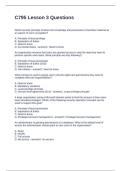 C795 Lesson 3 Questions and  Answers