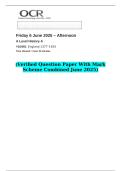 2025 A Level History A Y104&sol;01 England 1377&ndash;1455  &lpar;Verified Question Paper With Mark Scheme Combined June 2025&rpar;