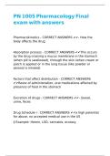 PN 1005 Pharmacology Final exam with answers