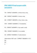 PN 1005 Final exam with answers