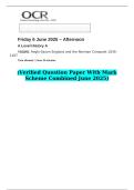 2025 A Level History A Y102&sol;01 Anglo-Saxon England and the Norman Conquest 1035&ndash;1107  &lpar;Verified Question Paper With Mark Scheme Combined June 2025&rpar;