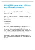 PN1005 Pharmacology Midterm questions with answers