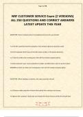 NRF CUSTOMER SERVICE Exam &lpar;2 VERSIONS&rpar; ALL 250 QUESTIONS AND CORRECT ANSWERS LATEST UPDATE THIS YEAR