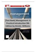 Test Bank for Management&colon; A Practical Introduction&comma; 2024 Release 10th Edition Author&colon; Kinicki - Answers Included A&plus; Graded Latest Version