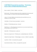 CLEP REA Financial Accounting Formulas Exam with verified detailed answers