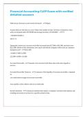 Financial Accounting CLEP Exam with verified detailed answers