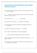 Financial Accounting CLEP Exam with verified detailed solutions