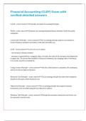 Financial Accounting &lpar;CLEP&rpar; Exam with verified detailed answers