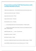 Financial Accounting CLEP Test Questions with verified detailed answers