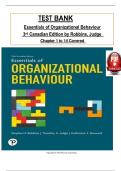 Essentials of Organizational Behaviour &ndash; Test Bank & Instructor&rsquo;s Manual &lpar;3rd Canadian Edition&rpar; &vert; Robbins & Judge &vert; Pearson Canada &lpar;2023&rpar; &vert; Complete Exam Questions and Answers