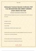  Wastewater Treatment Operator Certification Test 2 &ndash; All 280 Questions and Correct Answers &lpar;Latest Update This Year&rpar; 
