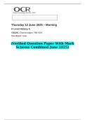 2025 A Level History A Y202&sol;01 Charlemagne 768&ndash;814  &lpar;Verified Question Paper With Mark Scheme Combined June 2025&rpar;
