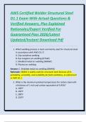 AWS Certified Welder Structural Steel D1&period;1 Exam With Actual Questions & Verified Answers&comma; Plus Explained Rationales&sol;Expert Verified For Guaranteed Pass 2026&sol;Latest Updated&sol;Instant Download Pdf