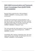 NSG 3180 Communication and Teamwork Exam 1 knowledge Check QUESTIONS WTH ANSWERS&period;
