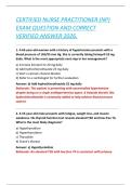 CERTIFIED NURSE PRACTITIONER &lpar;NP&rpar; EXAM QUESTION AND CORRECT VERIFIED ANSWER 2026