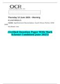 2025 A Level History A Y224&sol;01 Apartheid and Reconciliation&colon; South African Politics 1948&ndash;1999  &lpar;Verified Question Paper With Mark Scheme Combined June 2025&rpar;