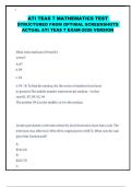 ATI TEAS 7 MATHEMATICS TEST STRUCTURED FROM OPTIMAL SCREENSHOTS 