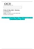 2025 A Level History A Y319&sol;01 Civil Rights in the USA 1865&ndash;1992  &lpar;Verified Question Paper With Mark Scheme Combined June 2025&rpar;