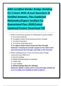 AWS Certified Welder Bridge Welding D1&period;5 Exam With Actual Questions & Verified Answers&comma; Plus Explained Rationales&sol;Expert Verified For Guaranteed Pass 2026&sol;Latest Updated&sol;Instant Download Pdf