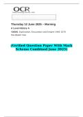 2025 A Level History A Y205&sol;01 Exploration&comma; Encounters and Empire 1445&ndash;1570   &lpar;Verified Question Paper With Mark Scheme Combined June 2025&rpar;