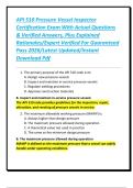 API 510 Pressure Vessel Inspector Certification Exam With Actual Questions & Verified Answers&comma; Plus Explained Rationales&sol;Expert Verified For Guaranteed Pass 2026&sol;Latest Updated&sol;Instant Download Pdf