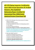 API 570 Piping Inspector Certification Exam With Actual Questions & Verified Answers&comma; Plus Explained Rationales&sol;Expert Verified For Guaranteed Pass 2026&sol;Latest Updated&sol;Instant Download Pdf