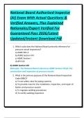 National Board Authorized Inspector &lpar;AI&rpar; Exam With Actual Questions & Verified Answers&comma; Plus Explained Rationales&sol;Expert Verified For Guaranteed Pass 2026&sol;Latest Updated&sol;Instant Download Pdf