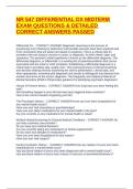 NR 547 DIFFERENTIAL DX MIDTERM EXAM QUESTIONS & DETAILED CORRECT ANSWERS PASSED