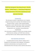 Medical-Surgical Nursing Exam 1 Study Guide &ndash; Med Surg I &ndash; Nursing Program &ndash; Comprehensive Practice Questions and Answer Review