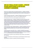 NR 547 FINAL STUDY GUIDE &ndash; PMHNP EXAM QUESTIONS & DETAILED CORRECT ANSWERS