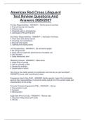 American Red Cross Lifeguard  Test Review Questions And  Answers 2026&sol;2027