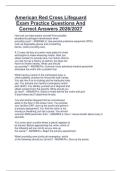 American Red Cross Lifeguard  Exam Practice Questions And  Correct Answers 2026&sol;2027