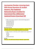 Journeyman Plumber Licensing Exam With Actual Questions & Verified Answers&comma; Plus Explained Rationales&sol;Expert Verified For Guaranteed Pass 2026&sol;Latest Updated&sol;Instant Download Pdf