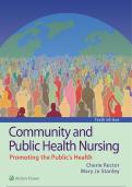Test Bank For Community and Public Health Nursing&colon; Promoting the Public&rsquo;s Health 10th Edition by Cherie Rector & Mary Jo Stanley ISBN 9781975123048 Chapters&lpar;1 to 35&rpar;