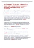 NCLEX&sol;RN&sol;NCLEX RN TEST BANK ACTUAL  EXAM TESTS QUESTION AND ANSWERS  WITH RATIONALES VERIFIED 100&percnt;  CORRECT 