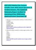ASSE 6010 Medical Gas Systems Installer Exam With Actual Questions & Verified Answers&comma; Plus Explained Rationales&sol;Expert Verified For Guaranteed Pass 2026&sol;Latest Updated&sol;Instant Download Pdf