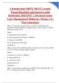 Chamberlain NR572 NR 572 Actual Exam Questions and Answers with Rationales 2026&sol;2027 &vert; Advanced Acute Care Management Midterm &vert; Weeks 1-4 &vert; Pass Guarantee