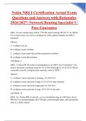 Nokia NRS I Certification Actual Exam Questions and Answers with Rationales 2026&sol;2027 &vert; Network Routing Specialist I &vert; Pass Guarantee
