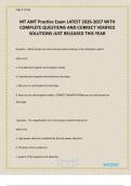 MT AMT Practice Exam LATEST 2026-2027 WITH COMPLETE QUESTIONS AND CORRECT VERIFIED SOLUTIONS JUST RELEASED THIS YEAR