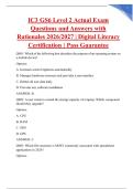 IC3 GS6 Level 2 Actual Exam Questions and Answers with Rationales 2026&sol;2027 &vert; Digital Literacy Certification &vert; Pass Guarantee