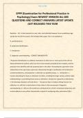 EPPP &lpar;Examination for Professional Practice in Psychology&rpar; Exam NEWEST VERSION ALL 600 QUESTIONS AND CORRECT ANSWERS LATEST UPDATE JUST RELEASED THIS YEAR