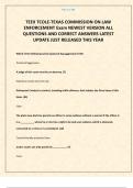 TEEX TCOLE-TEXAS COMMISSION ON LAW ENFORCEMENT Exam NEWEST VERSION ALL QUESTIONS AND CORRECT ANSWERS LATEST UPDATE JUST RELEASED THIS YEAR