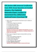EPA Section 608 Universal Certification Exam With Actual Questions & Verified Answers&comma; Plus Explained Rationales&sol;Expert Verified For Guaranteed Pass 2026&sol;Latest Updated&sol;Instant Download Pdf