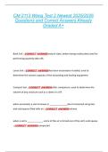 CM 2113 Wang Test 2 Newest 2025&sol;2026  Questions and Correct Answers Already  Graded A&plus; 