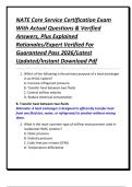 NATE Core Service Certification Exam With Actual Questions & Verified Answers&comma; Plus Explained Rationales&sol;Expert Verified For Guaranteed Pass 2026&sol;Latest Updated&sol;Instant Download Pdf